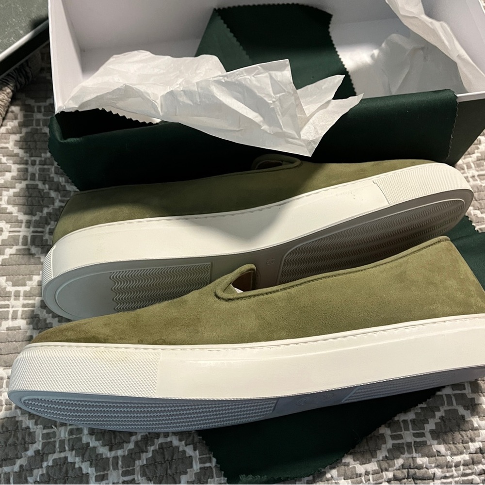 Stubbs & Wootton Green Crest Martial size 13 Men’s Brand New in Box rubber sole - Picture 15 of 15